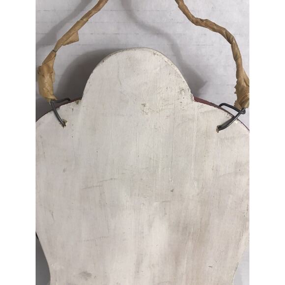 Hand Painted Wooden Santa Face Wall Decor Plaque Folk Christmas 1999 - Picture 13 of 14